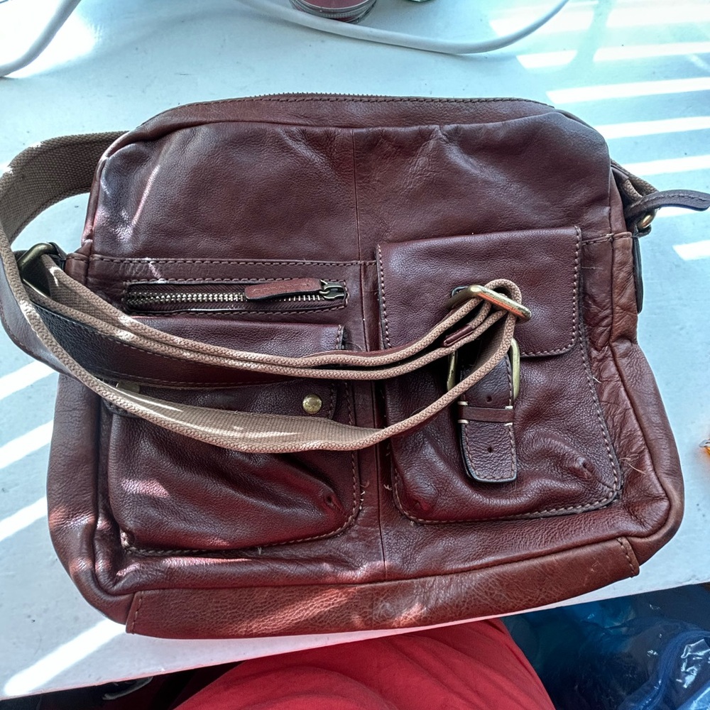 Brown leather bag